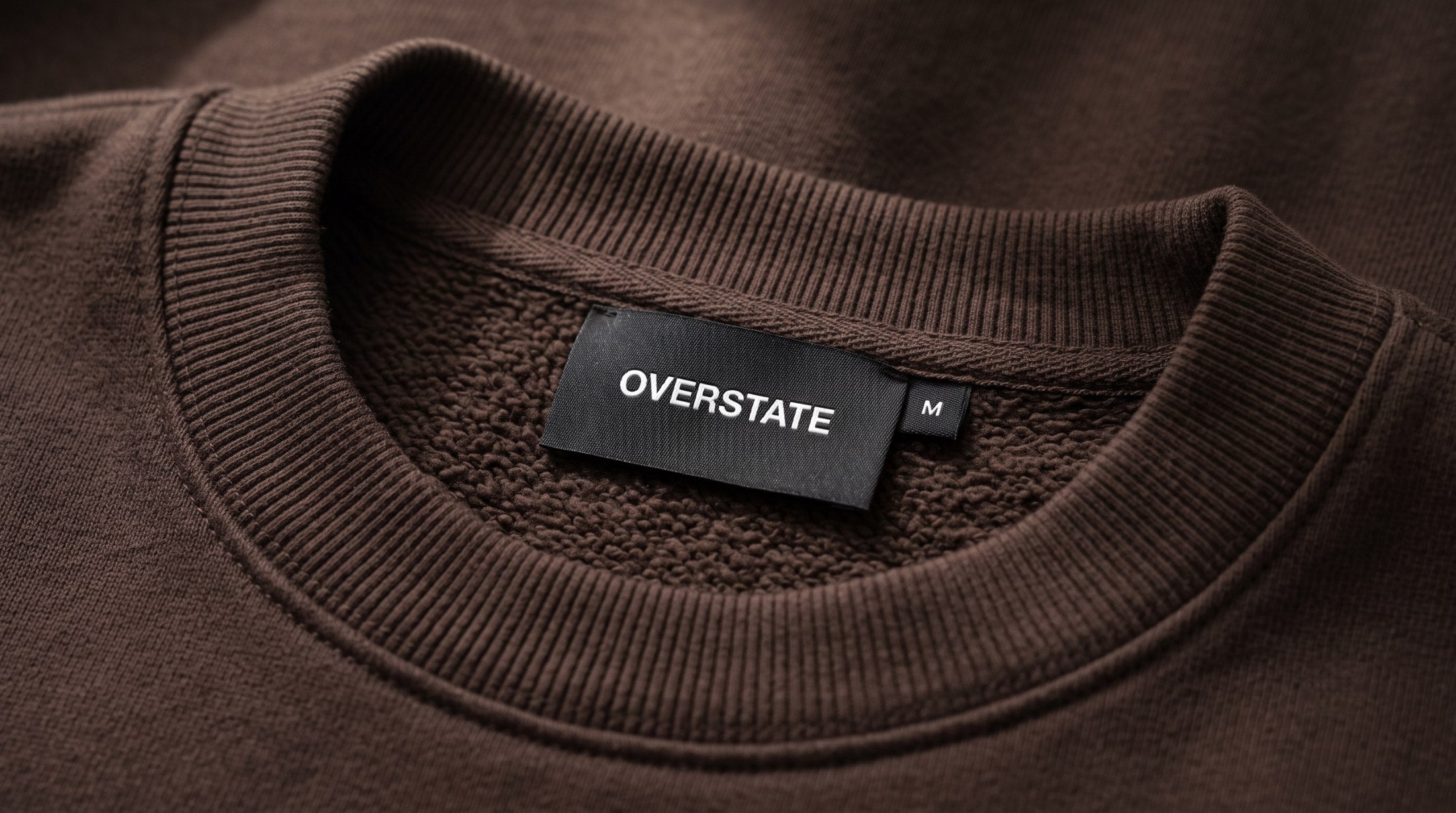 Close-up of the brushed loopback fleece and ribbed collar